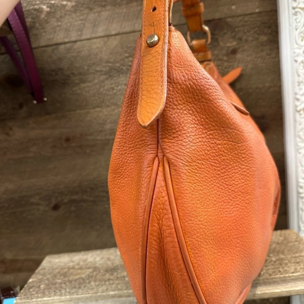 Dooney & Bourke Burnt Orange Pebbled Leather Shoulder Bag